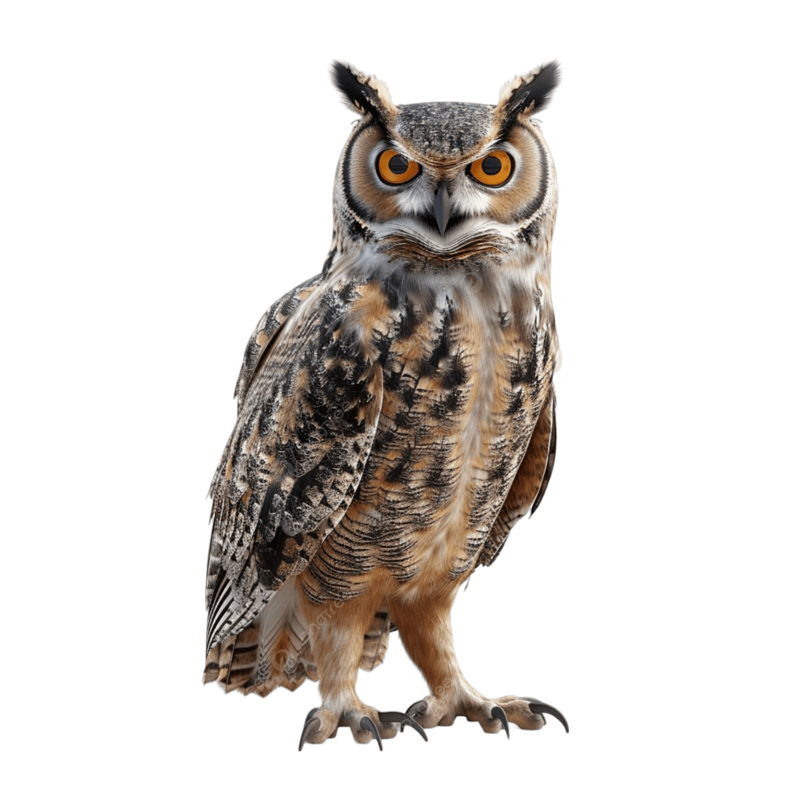 Great Horned Owl, transparent animal profile image