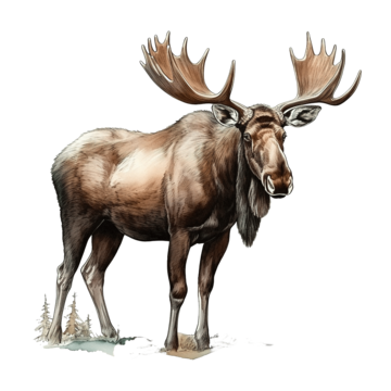 Moose, transparent animal profile image