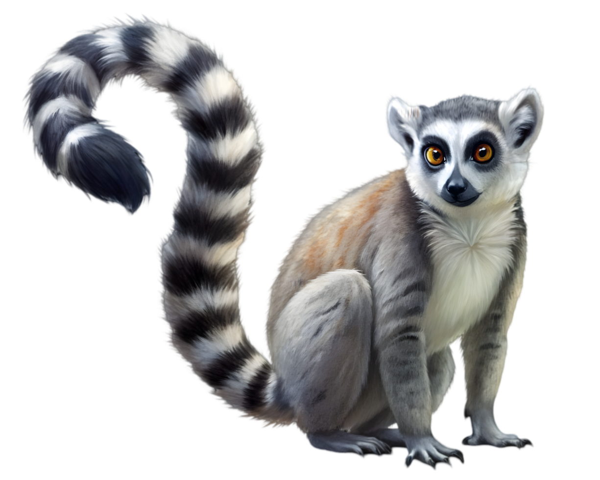 Ring-tailed Lemur, transparent animal profile image
