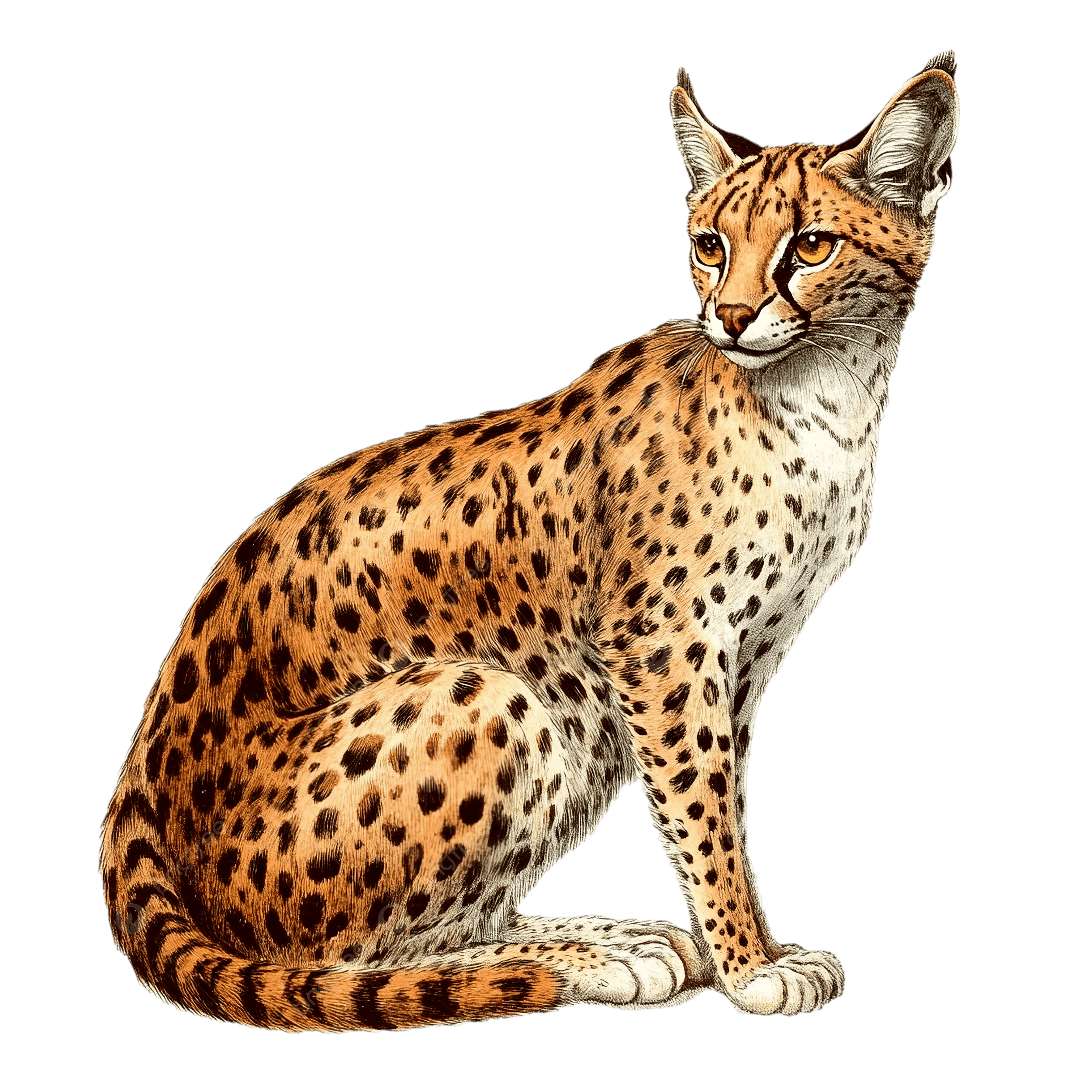 Serval, transparent animal profile image